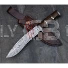 DAMASCUS STEEL CUSTOM Handmade HUNTING BOWIE 13" KNIFE