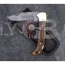 DAMASCUS STEEL CUSTOM HANDMADE FOLDING/POCKET Knife 6.5"