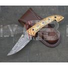 DAMASCUS STEEL CUSTOM HANDMADE FOLDING/POCKET Knife 8.25" C