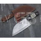 DAMASCUS STEEL Custom Handmade Kitchen Chef SERBIAN CLEAVER KNIFE 12.5" B