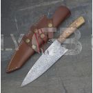 DAMASCUS STEEL CUSTOM Handmade HUNTERS KITCHEN CHEF KNIFE 13.5" A