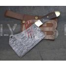 BILL THE BUTCHER DAMASCUS STEEL Custom Handmade Kitchen Chef CLEAVER KNIFE 12.5" B