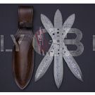 SET OF THREE DAMASCUS STEEL CUSTOM HANDMADE KNIVES 11"