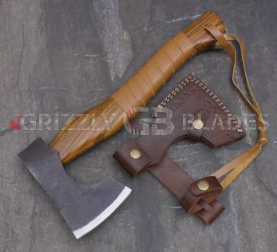 HAND FORGED CARBON STEEL HANDMADE hunting VIKING TOMAHAWK HATCHET AXE 13.5"
