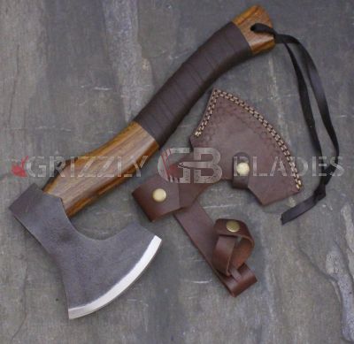 HAND FORGED CARBON STEEL HANDMADE hunting VIKING TOMAHAWK HATCHET AXE 15.5"
